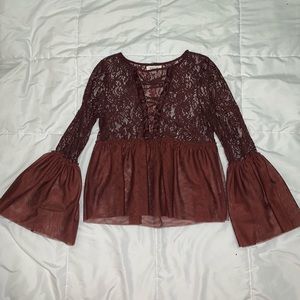 Maroon grunge top